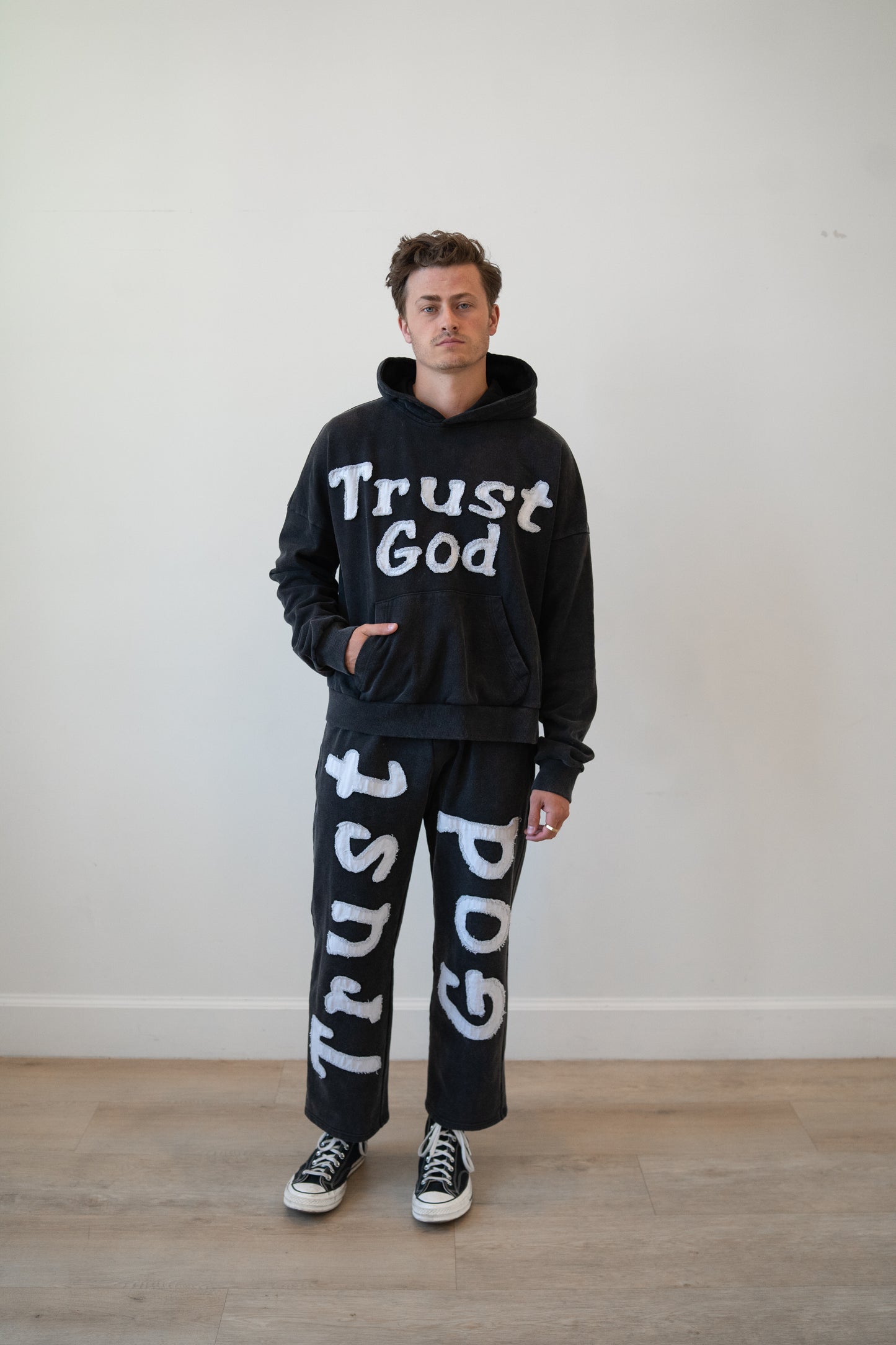 Trust God Appliqué Sweatpants