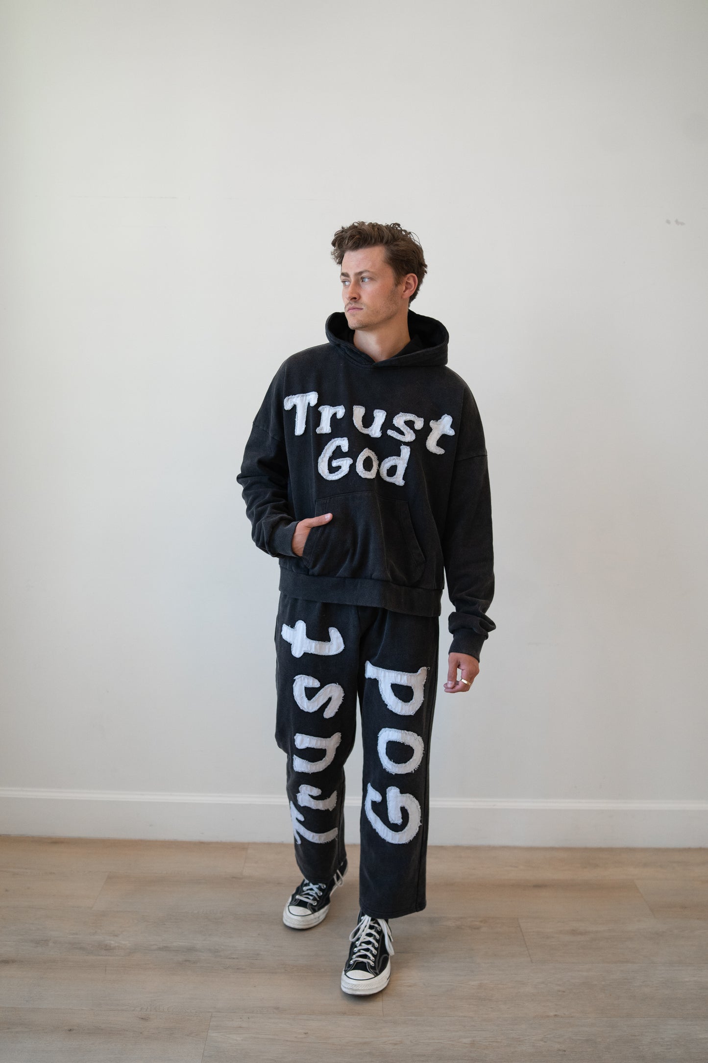 Trust God Appliqué Sweatpants