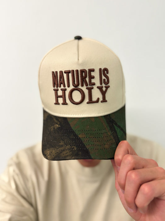Nature is Holy Hat - Cream/Camo